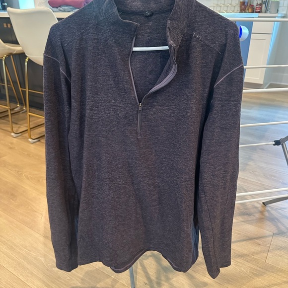 lululemon athletica Men's Charcoal Purple Zip-Up Sweater - Picture 1 of 3